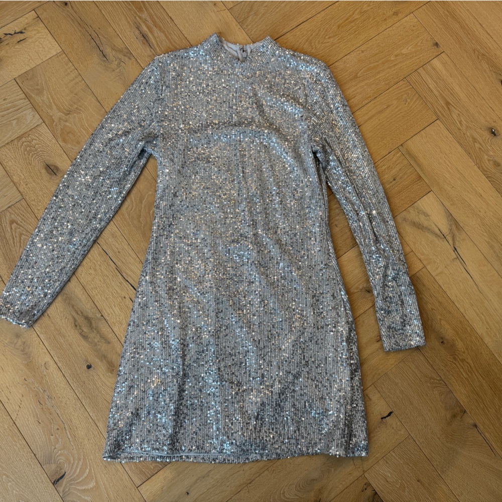 Abercrombie & Fitch Shimmering Silver Sequin Dress